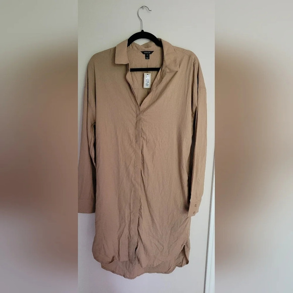 RW&Co. Linen Blend Long-Sleeve Button-Down  Shirt Dress - Picture 8 of 13